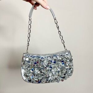 Vintage Y2K Sequin Shoulder Bag by Saugus Shoe ✨